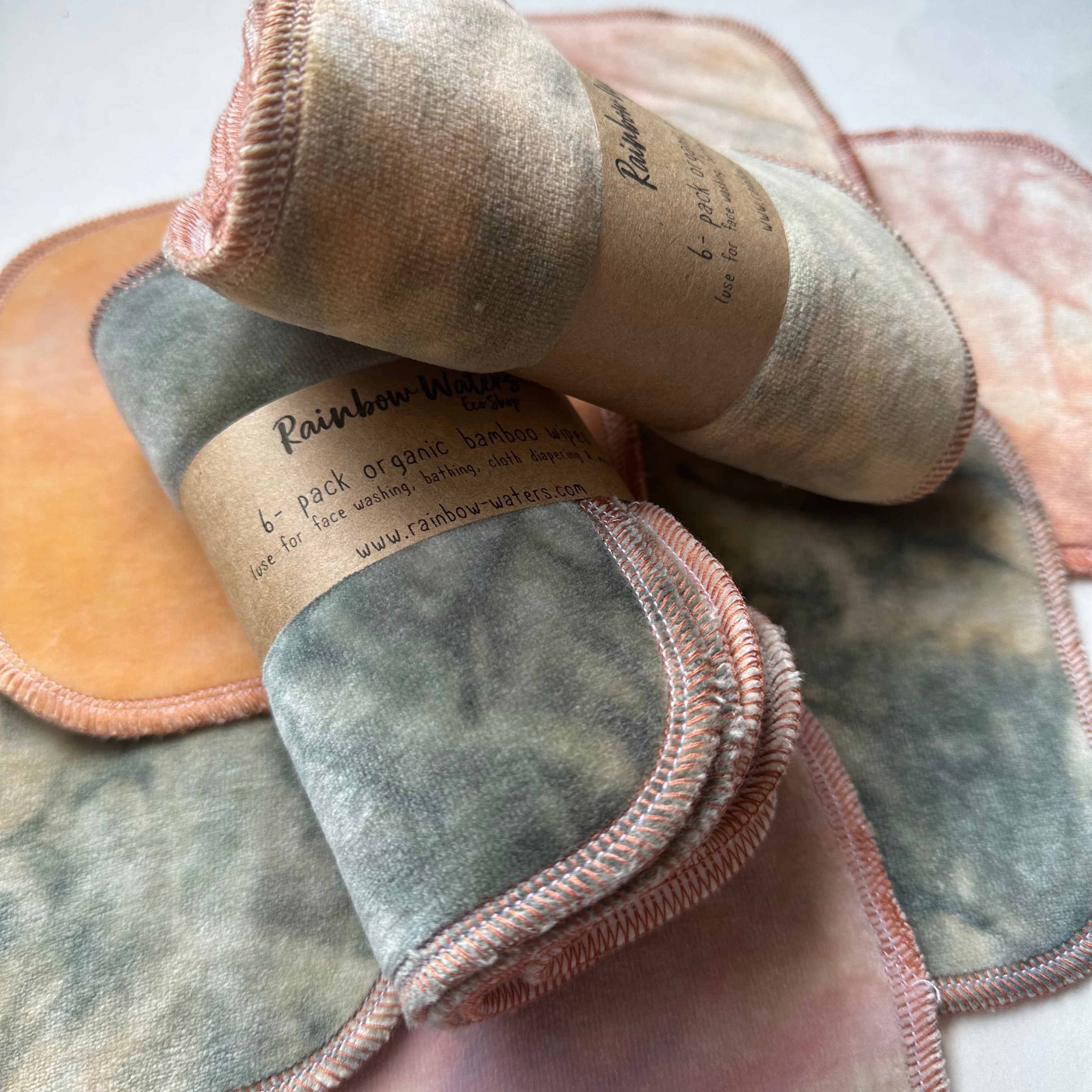 Autumn Leaves | 6-pack Reusable Cloth Wipes | Organic Cotton/Bamboo Blend