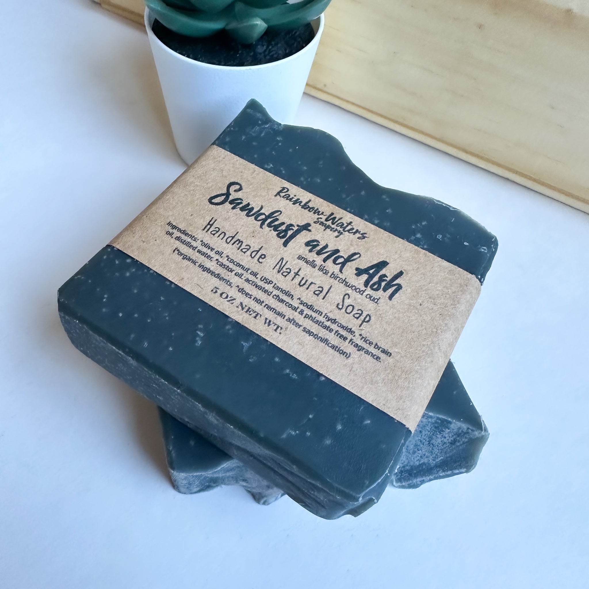 Sawdust & Ash, Handcrafted Wool Soap Bar, with activated charcoal