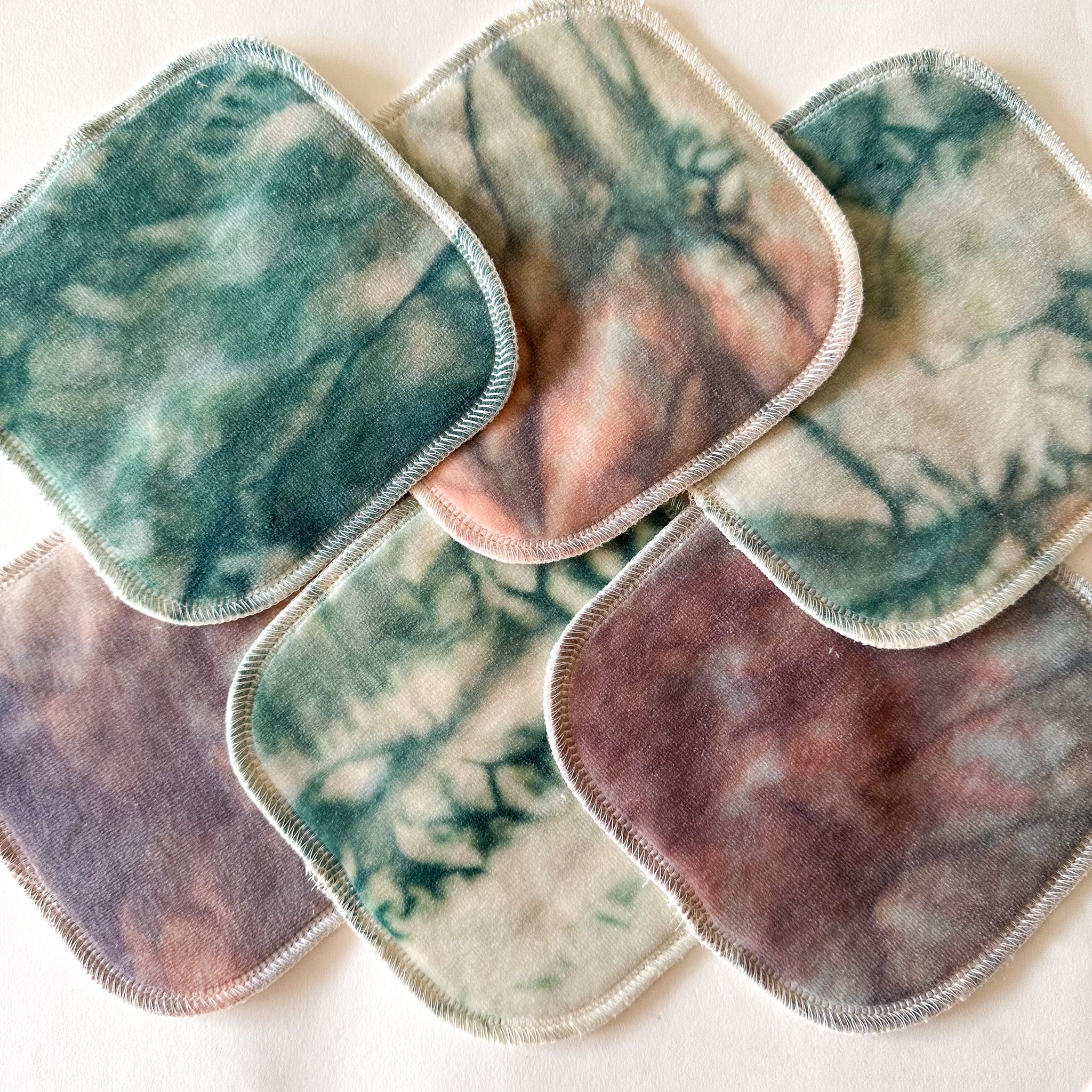 Evergreen & Berries | 6-pack Reusable Cloth Wipes | Organic Cotton/Bamboo Blend