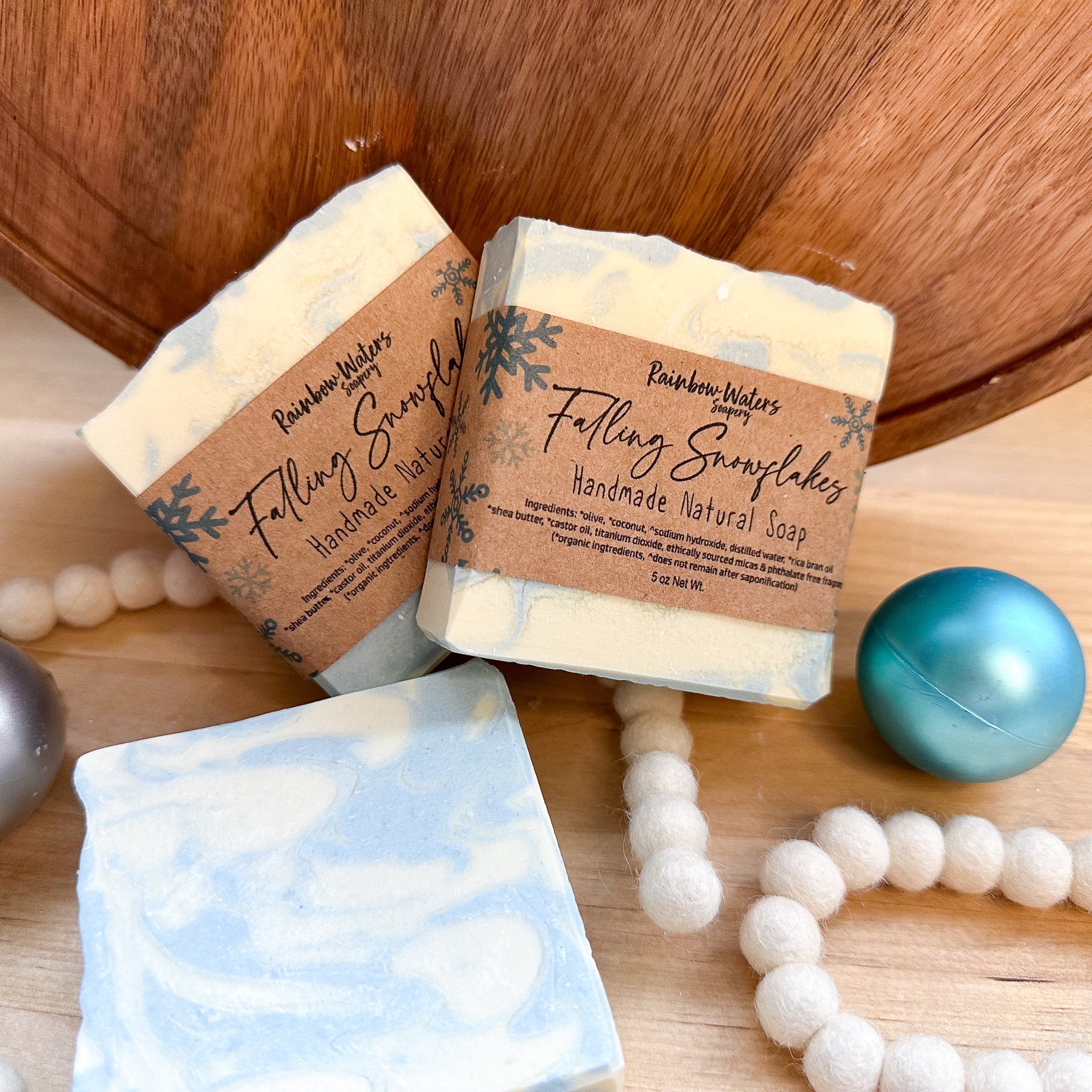 Falling Snowflakes | Handcrafted Hand & Body Soap Bar | Winter Collection