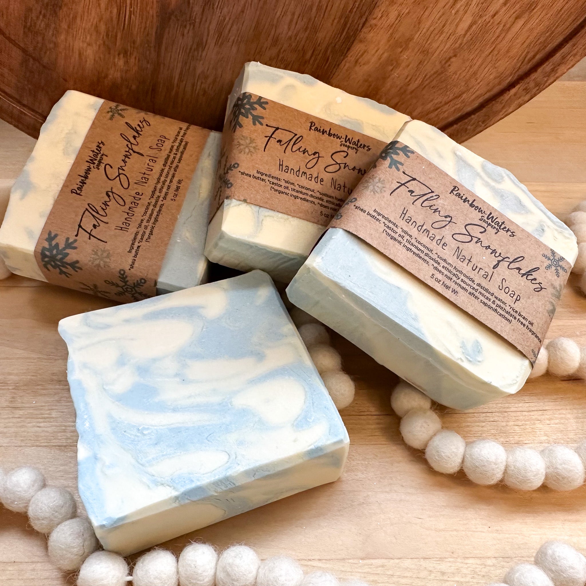 Falling Snowflakes | Handcrafted Hand & Body Soap Bar | Winter Collection