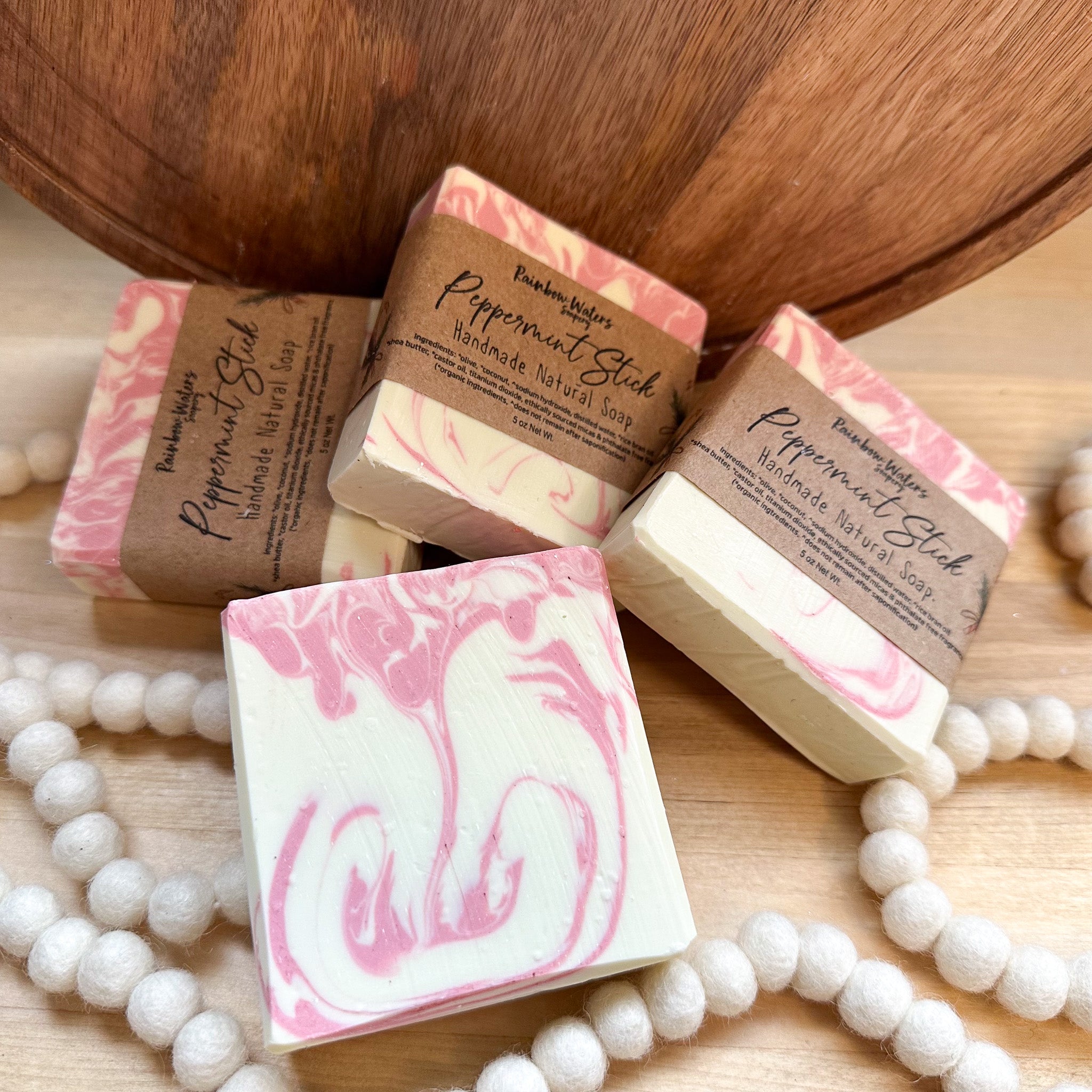 Peppermint Stick | Handcrafted Hand & Body Soap Bar | Winter Collection