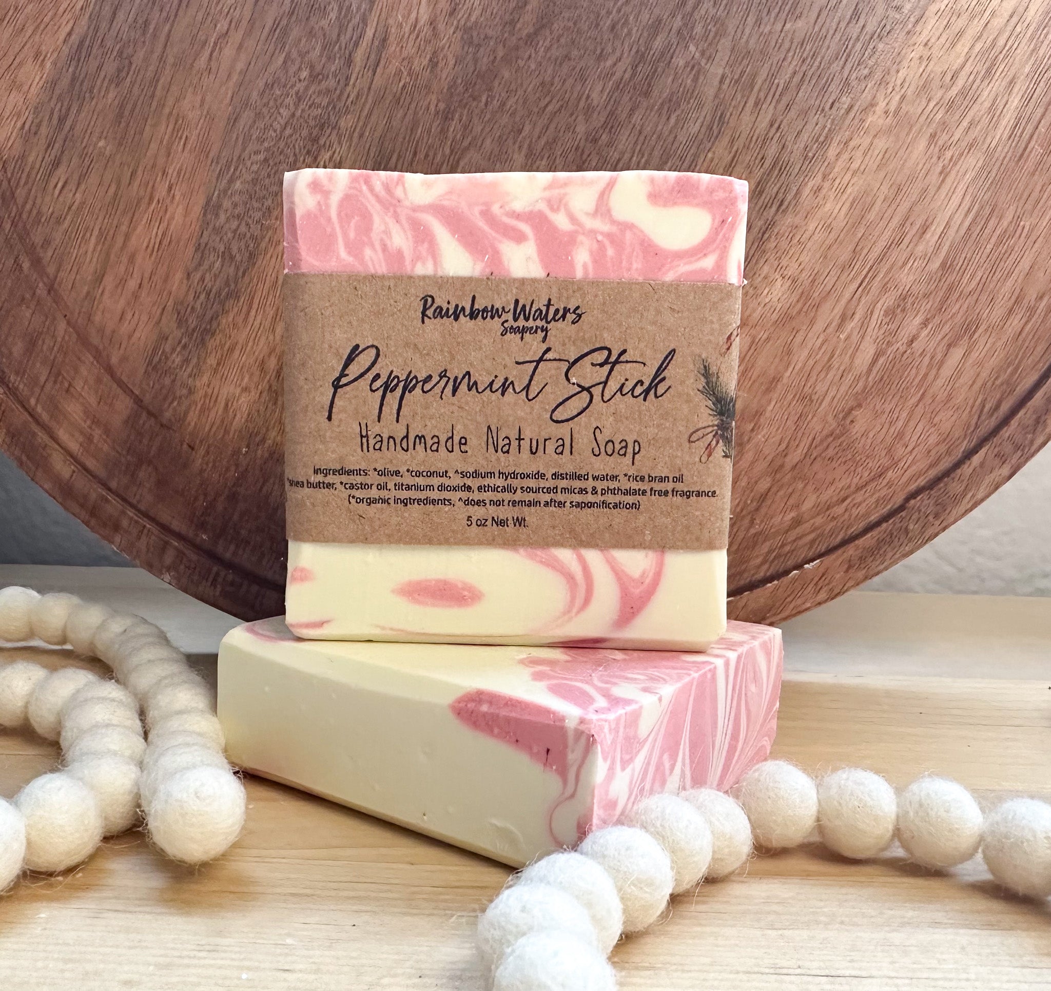 Peppermint Stick | Handcrafted Hand & Body Soap Bar | Winter Collection