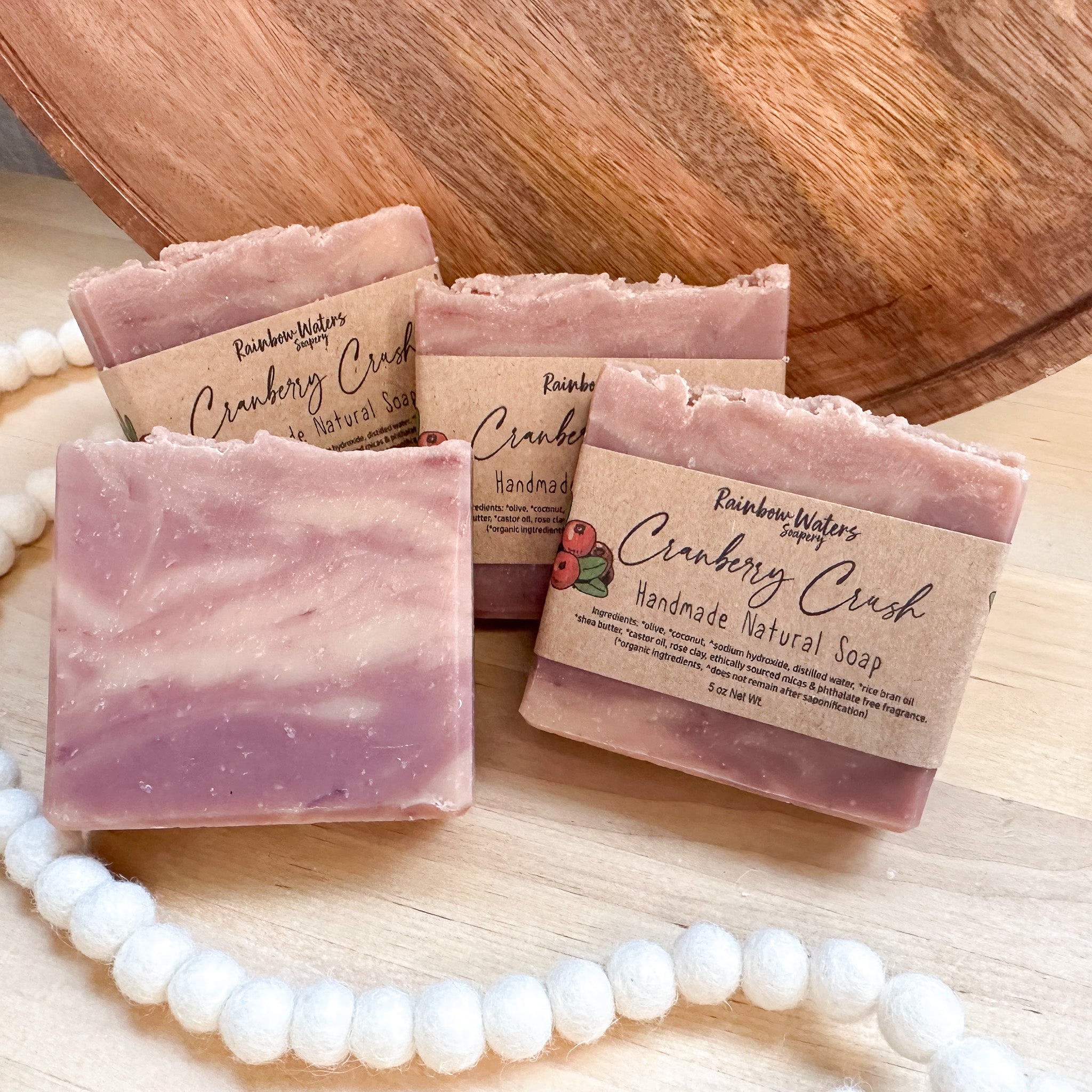 Cranberry Crush | Handcrafted Hand & Body Soap Bar | Winter Collection