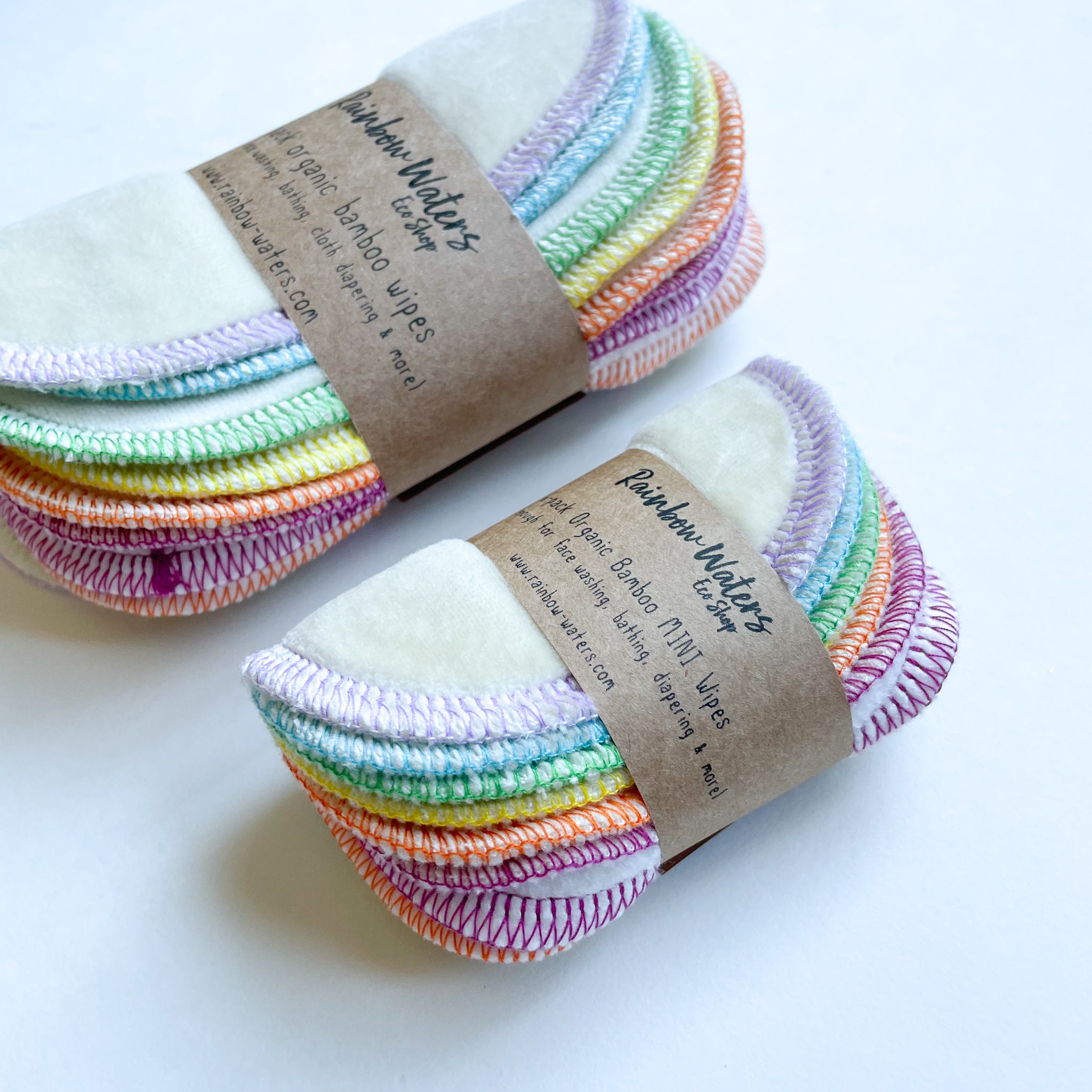 Wipe Minis | 6-pack Reusable Cloth Wipes | Organic Cotton/Bamboo Blend | 4x4 inches