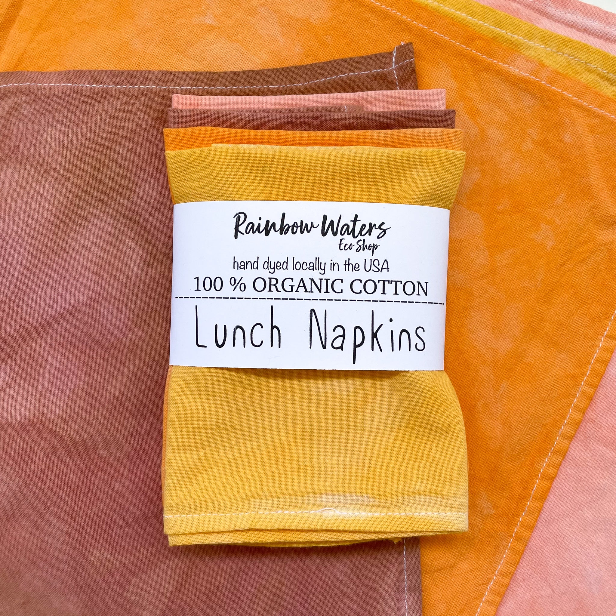 4-pack Lunch Napkins | Hand Dyed | Organic Cotton | 2 color choices