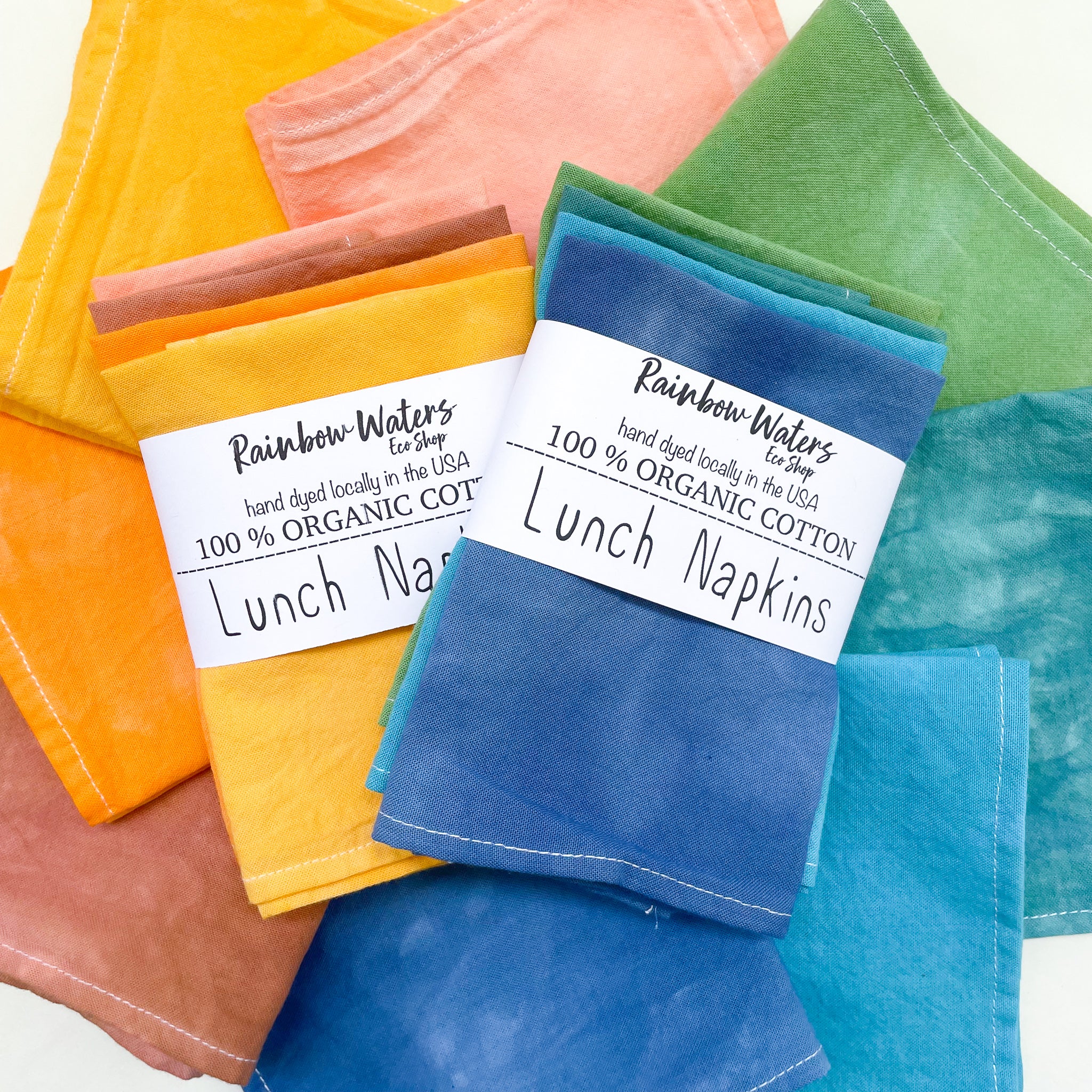 4-pack Lunch Napkins | Hand Dyed | Organic Cotton | 2 color choices