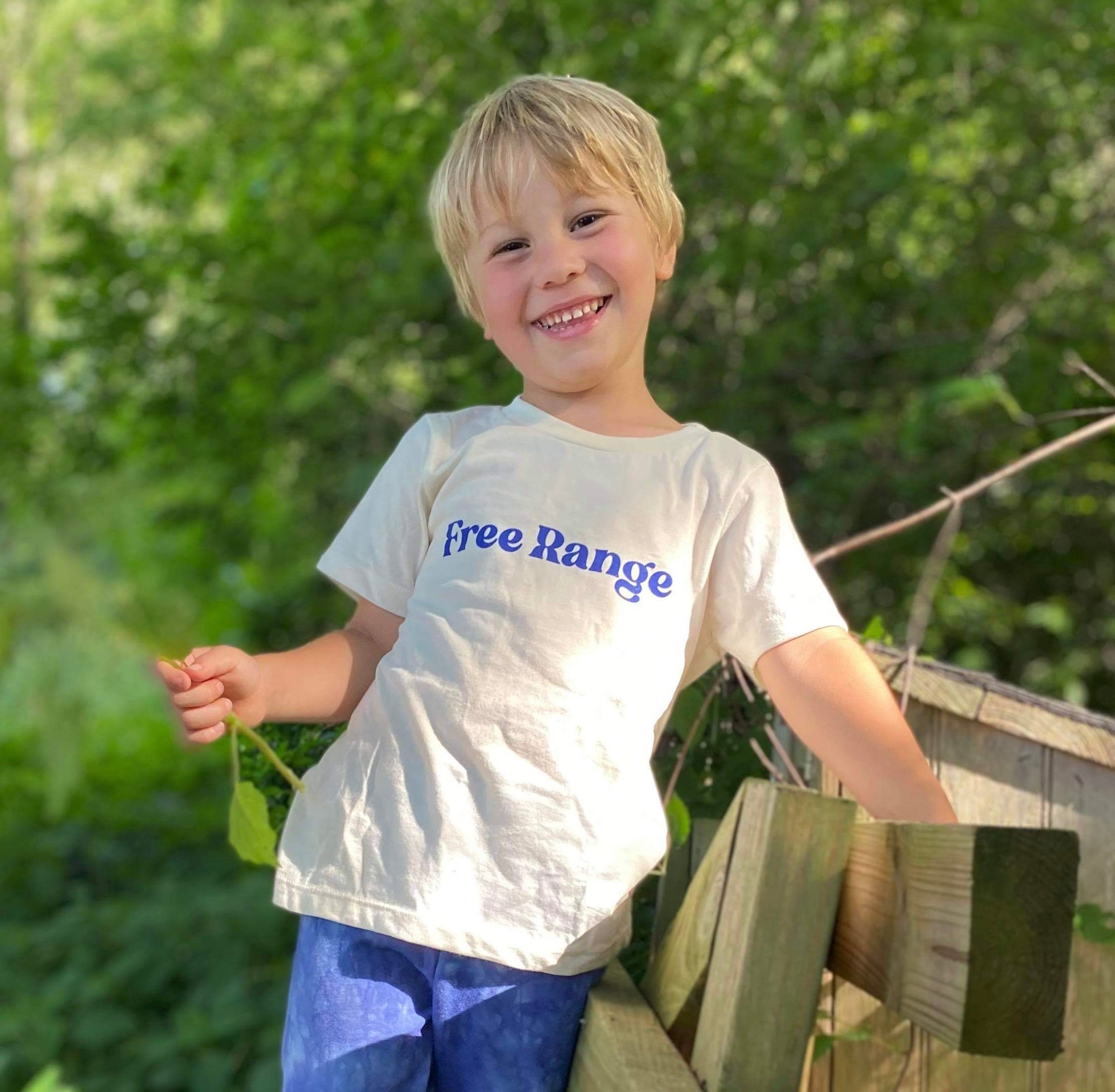 Free Range, screen printed Organic Cotton Tee