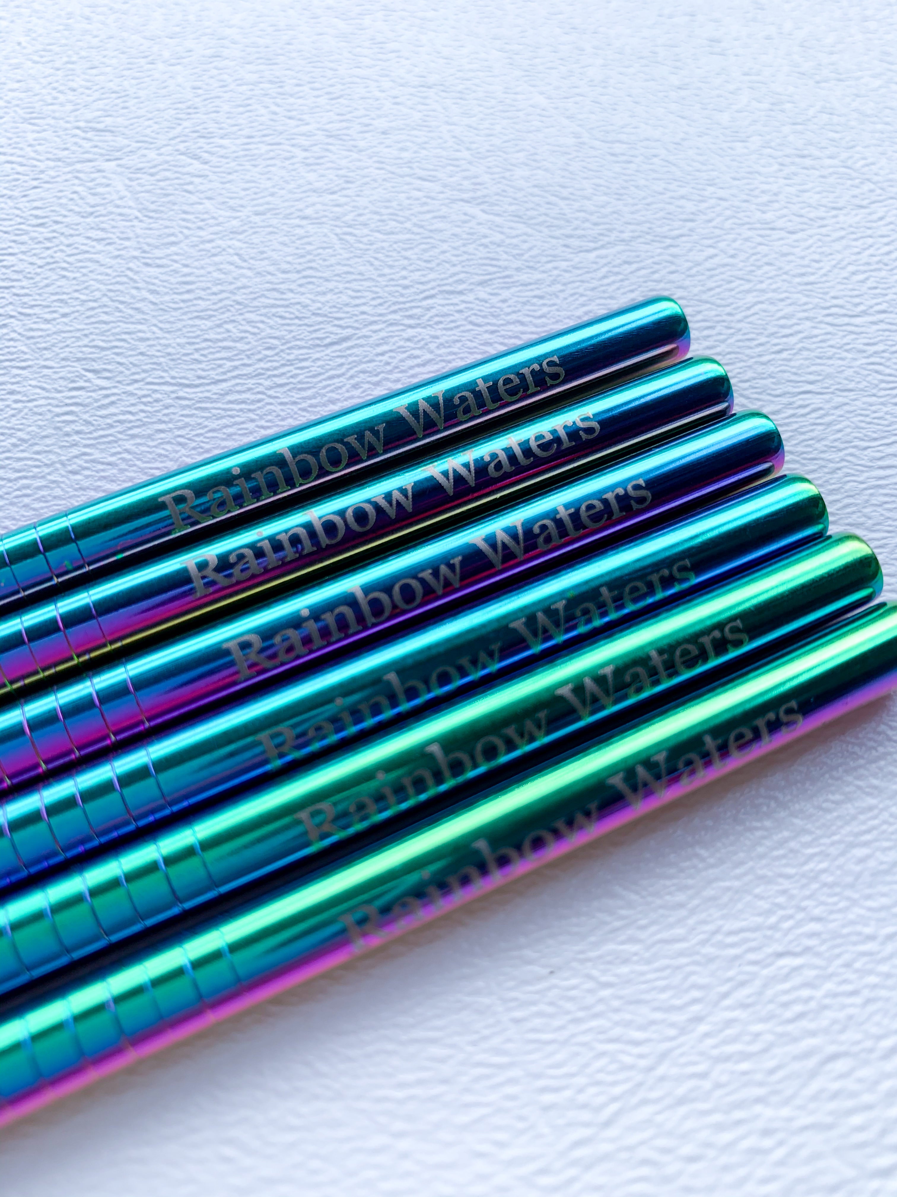 Stainless Steel Reusable Straws, rainbow