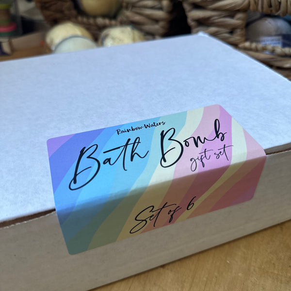 6 pack Bath Bomb Set | Soft Rainbow of Colors | goat milk | 7.5oz each