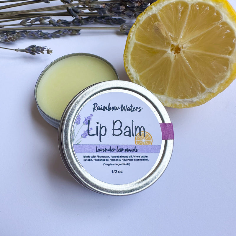 Lavender Lemonade Lip Balm, lanolin enriched, 1/2 oz tin