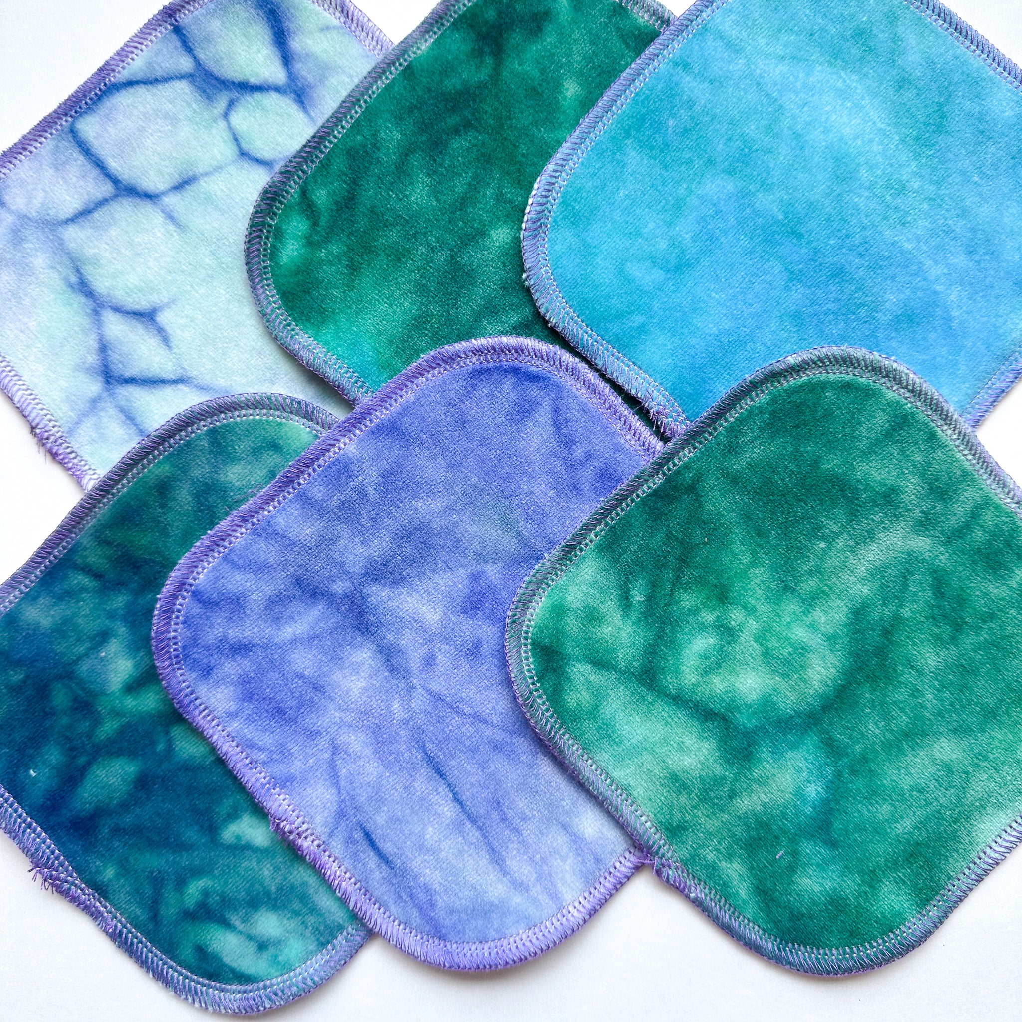 Mermaid | 6-pack Reusable Cloth Wipes | Organic Cotton\Bamboo Blend