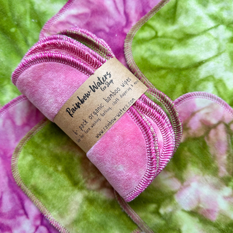 Strawberry Kiwi Smoothie | 6-pack Reusable Cloth Wipes | Organic Cotton/Bamboo Blend