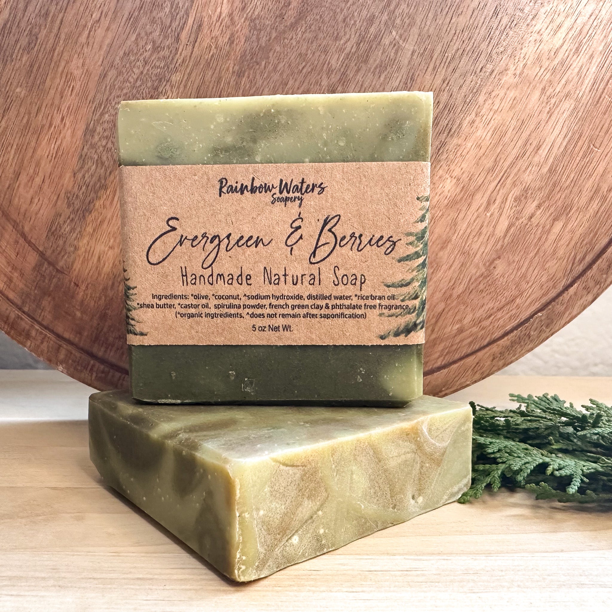 Evergreen & Berries| Handcrafted Hand & Body Soap Bar | Winter Collection | natural colorants