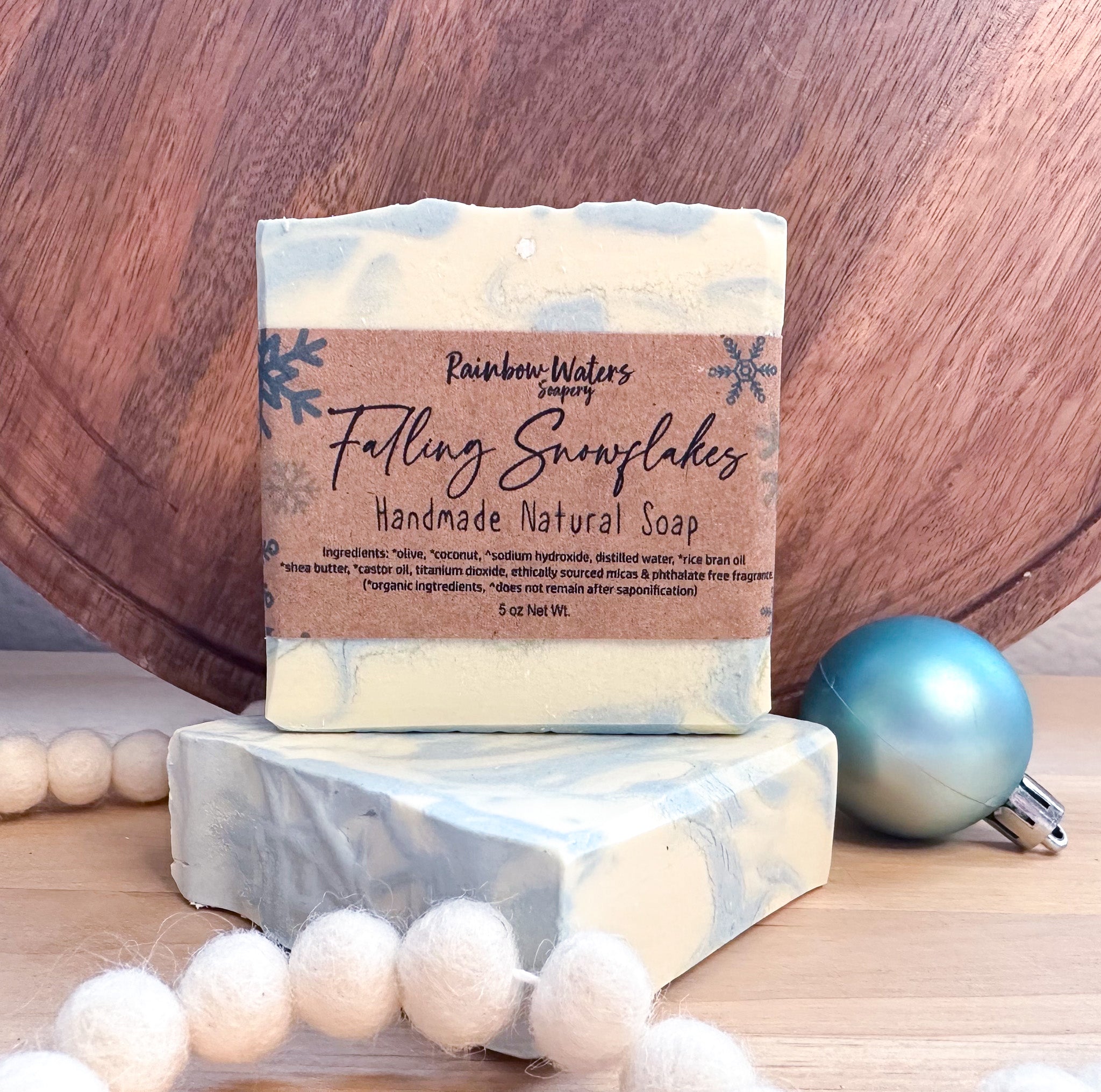 Falling Snowflakes | Handcrafted Hand & Body Soap Bar | Winter Collection