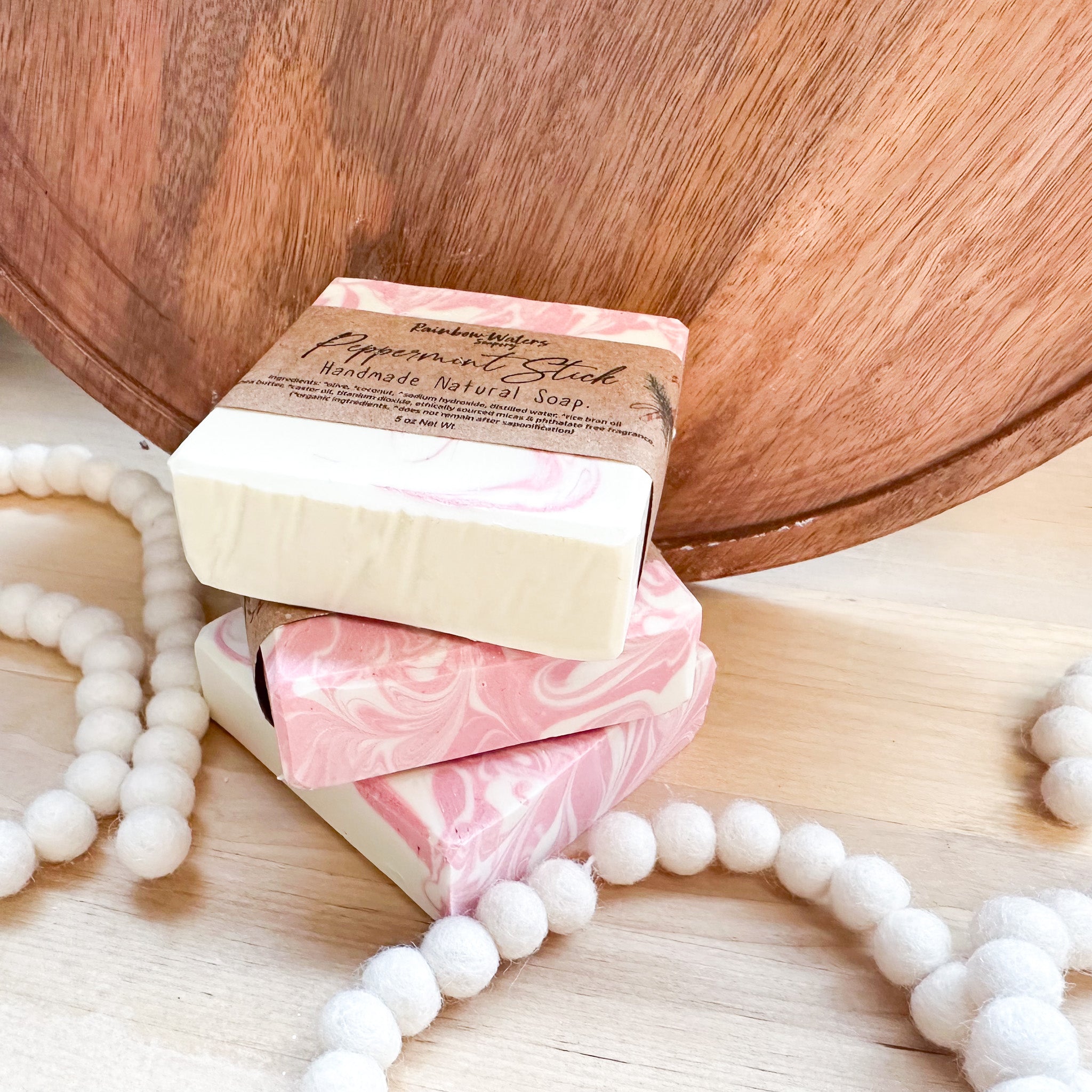 Peppermint Stick | Handcrafted Hand & Body Soap Bar | Winter Collection