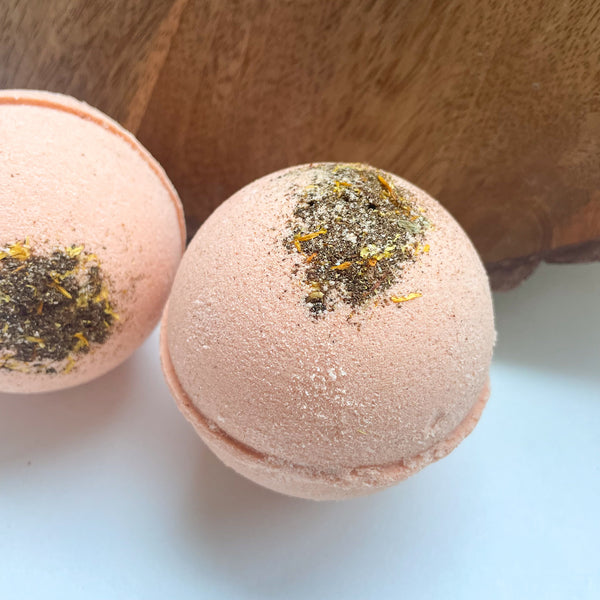Palo Santo Bath Bomb | with goat milk & red moroccan clay | 7.5 ounce