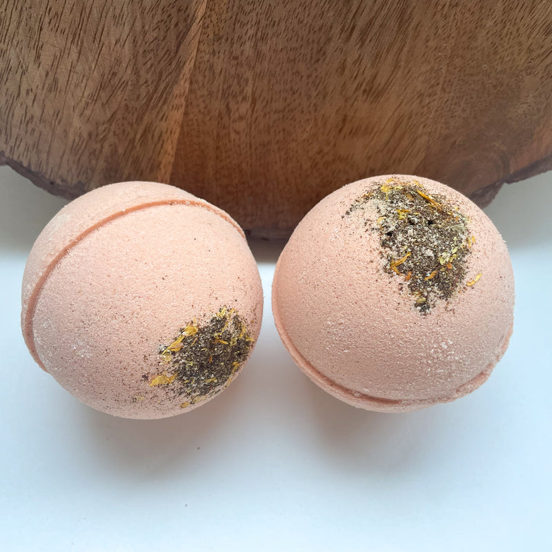 Palo Santo Bath Bomb | with goat milk & red moroccan clay | 7.5 ounce