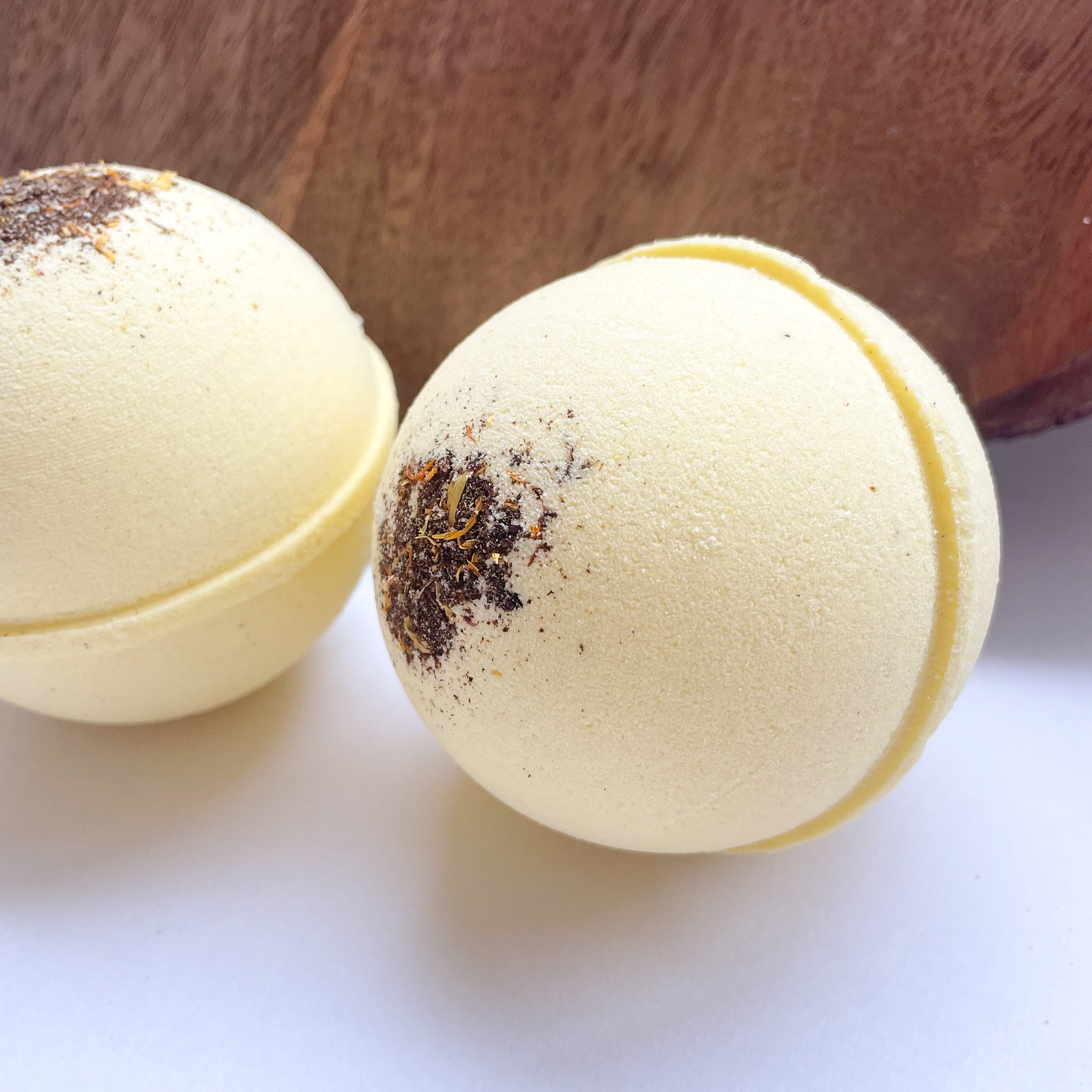 Lemon Cake Bath Bomb | with goat milk & crushed calendula petals | 4.5 ounce