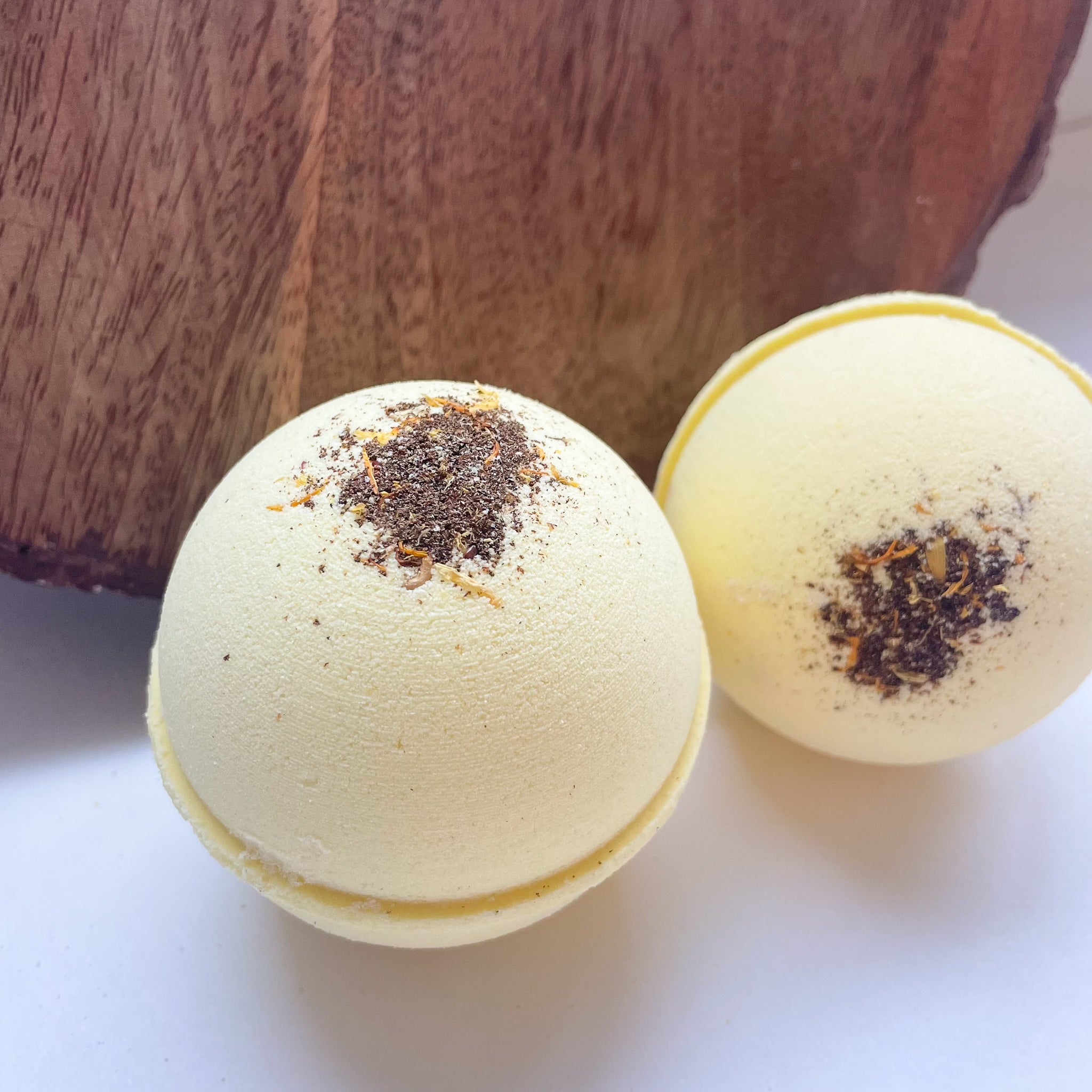 Lemon Cake Bath Bomb | with goat milk & crushed calendula petals | 4.5 ounce