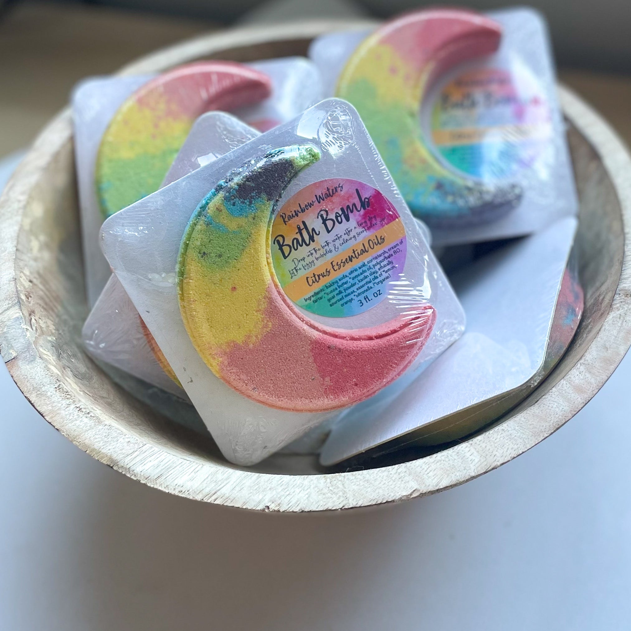 Tie Dye Rainbow Bath Bomb | goat milk & sweet citrus essential oils | 3 ounce