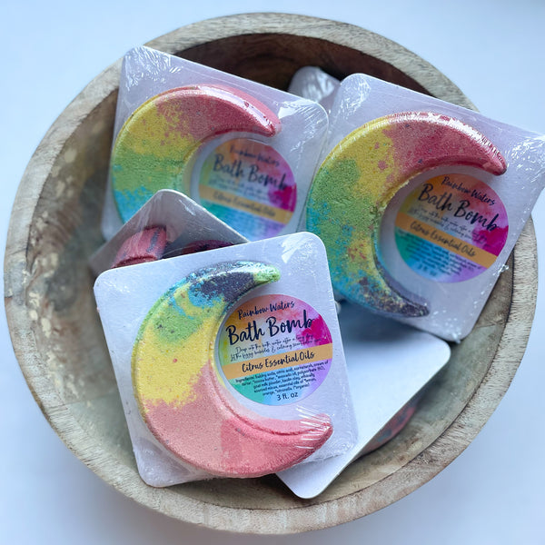 Tie Dye Rainbow Bath Bomb | goat milk & sweet citrus essential oils | 3 ounce