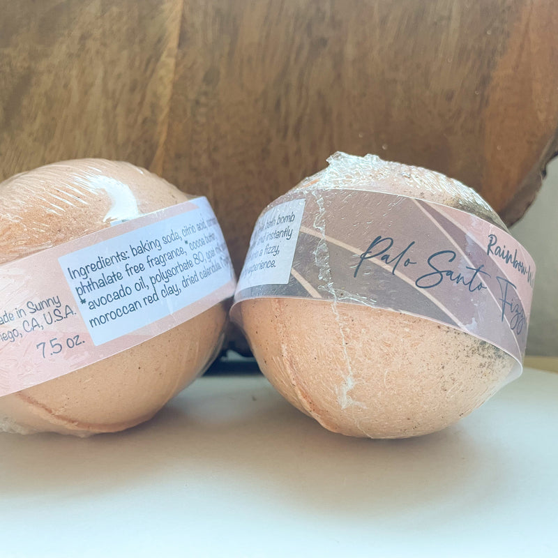 Palo Santo Bath Bomb | with goat milk & red moroccan clay | 7.5 ounce
