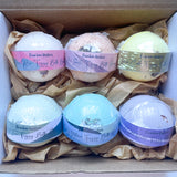 6 pack Bath Bomb Set | Soft Rainbow of Colors | goat milk | 7.5oz each