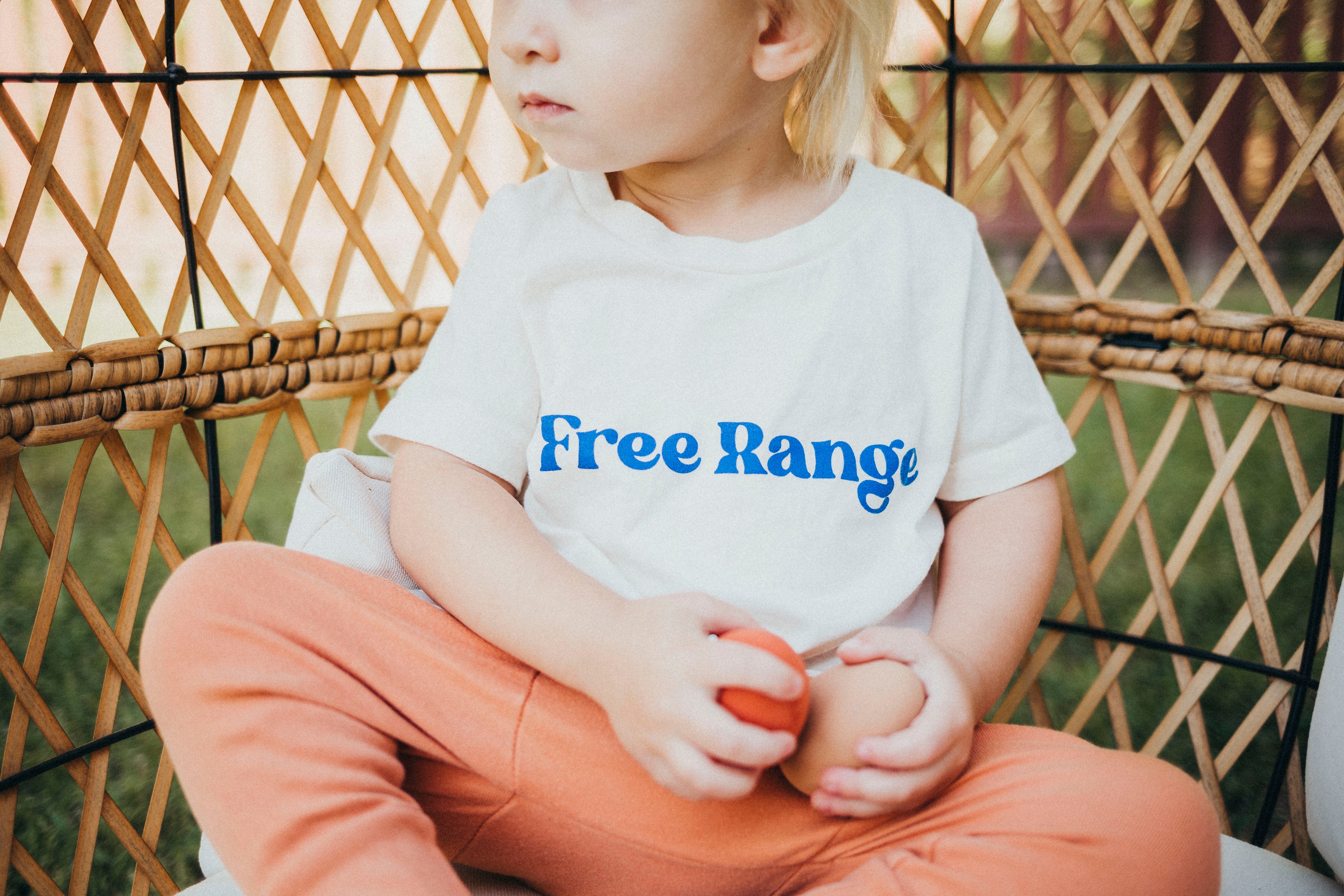 Free Range, screen printed Organic Cotton Tee