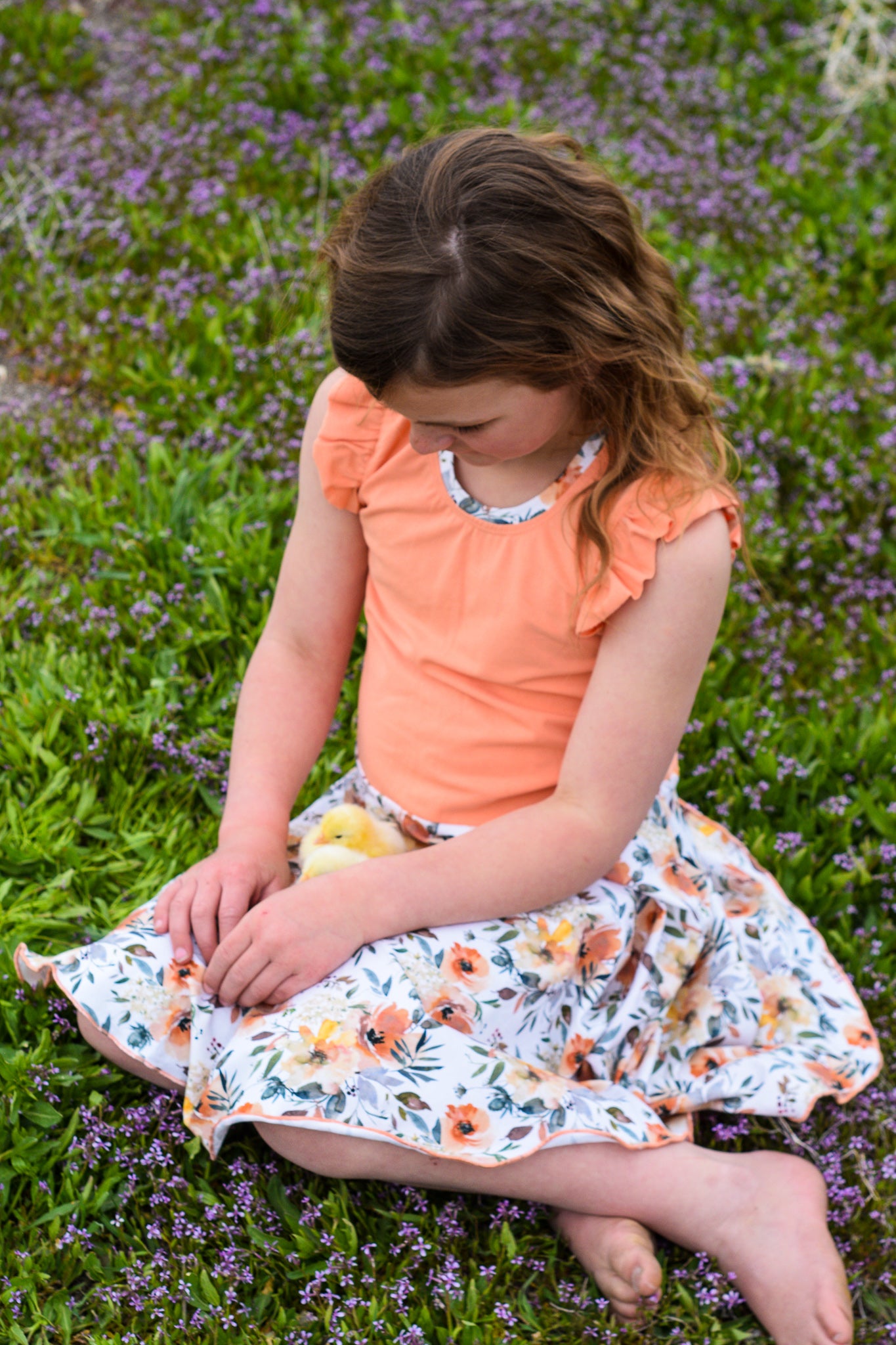 Kiara Floral twirly dress, organic cotton