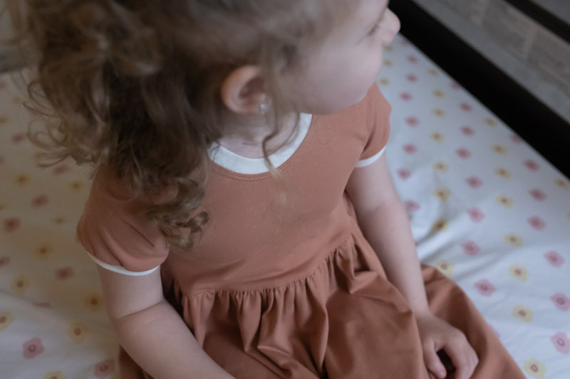Terracotta 🪴 Two-Tone Play Dress | Made with Organic Cotton *ships in 1-2 weeks*