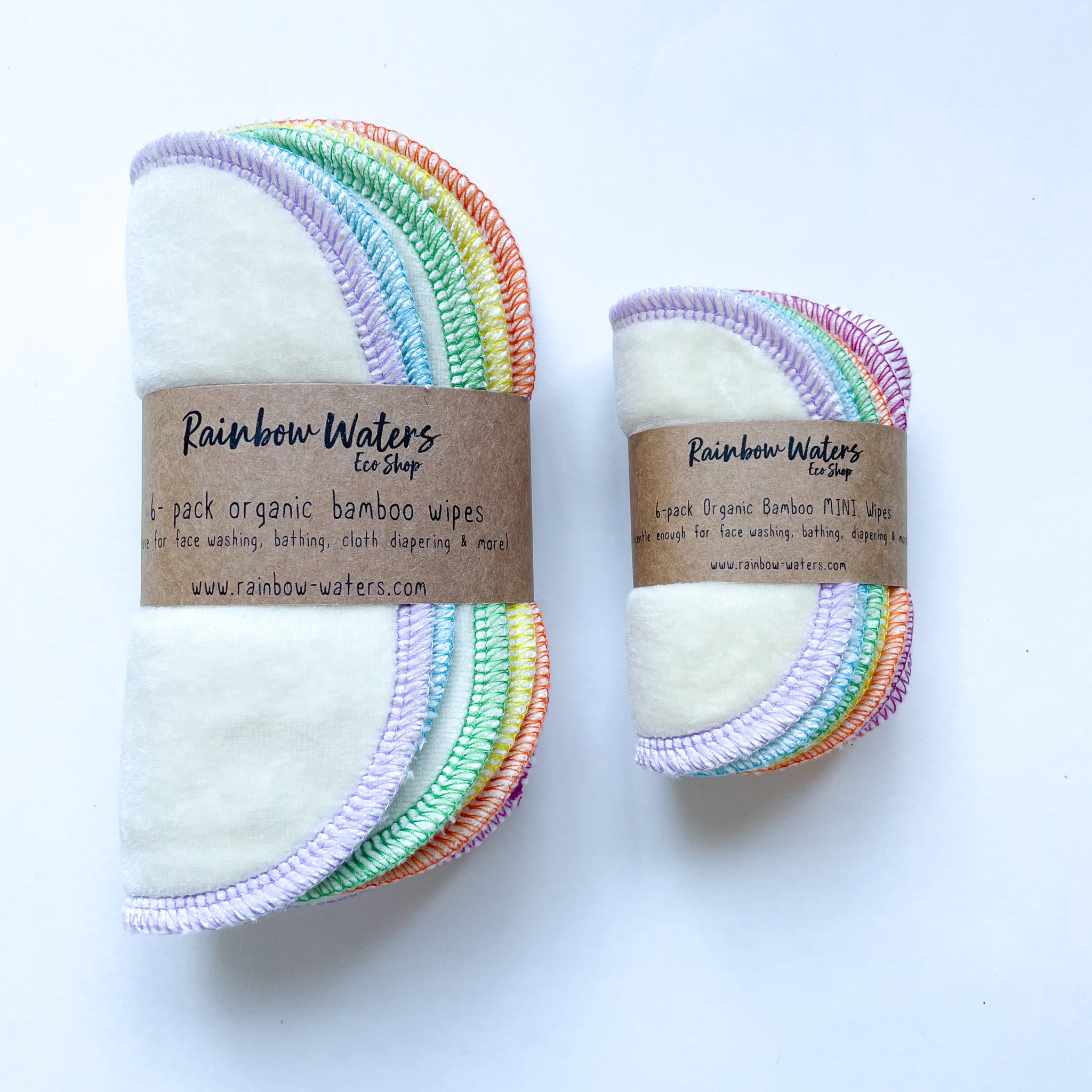 Wipe Minis  | 6-pack Reusable Cloth Wipes | Organic Cotton/Bamboo Blend | 4x4 inches