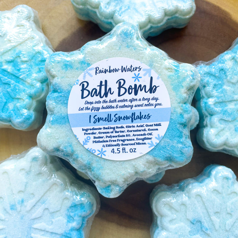 Snowflake | Bath Bomb |  with goat milk and ecoglitter | 4.5 ounce