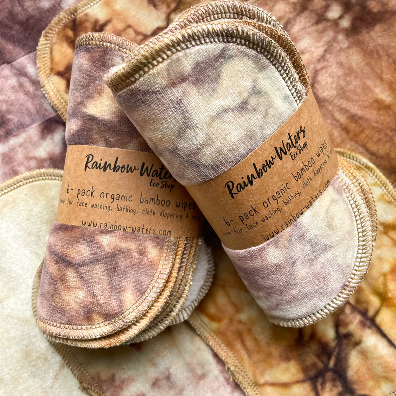 Rootbeer Float | 6-pack Reusable Cloth Wipes | Organic Cotton/Bamboo Blend