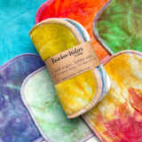 Rainbow Crayons | 6-pack Reusable Cloth Wipes | Organic Cotton/Bamboo Blend