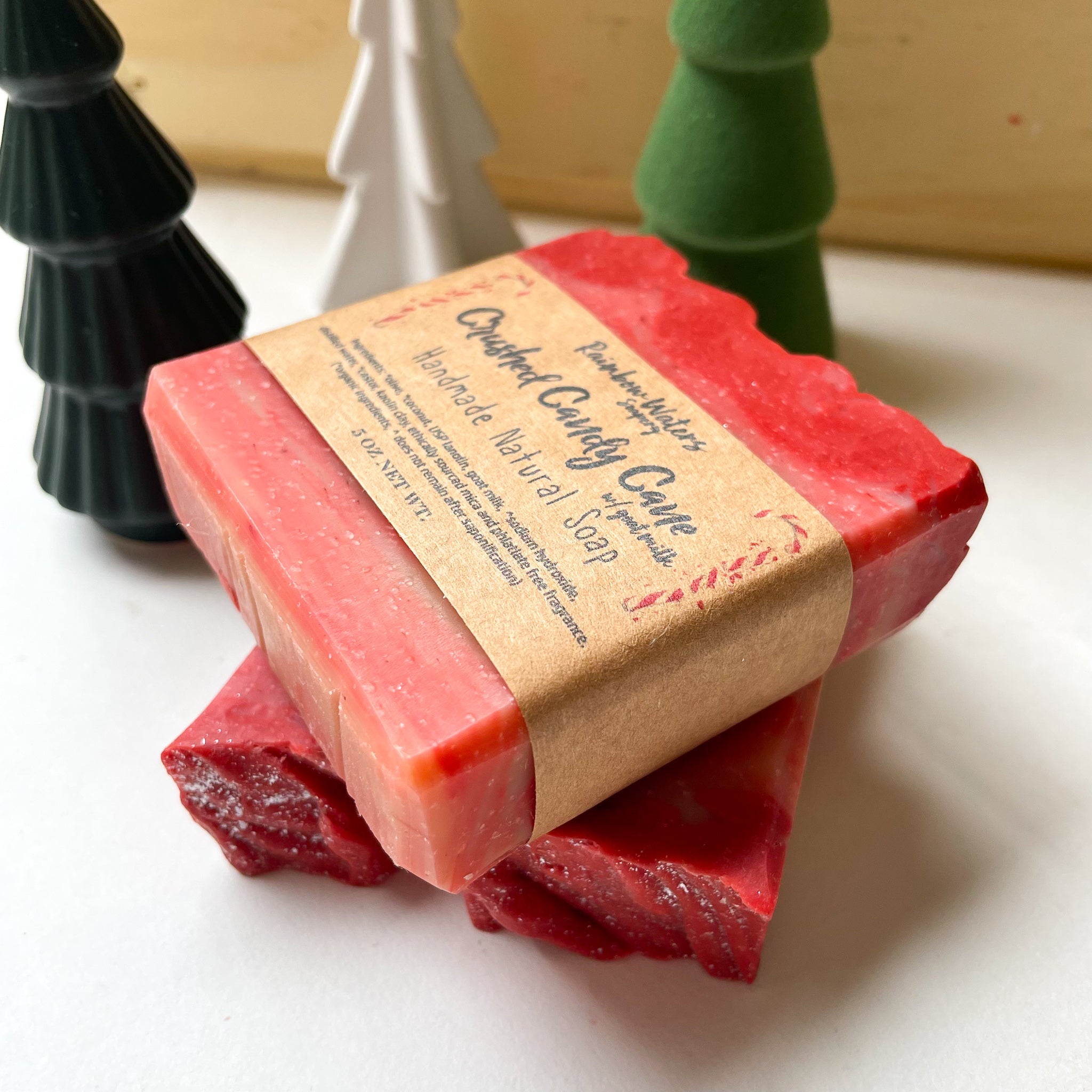 Crushed Candy Cane Handcrafted Hand & Body Soap Bar, with goat milk