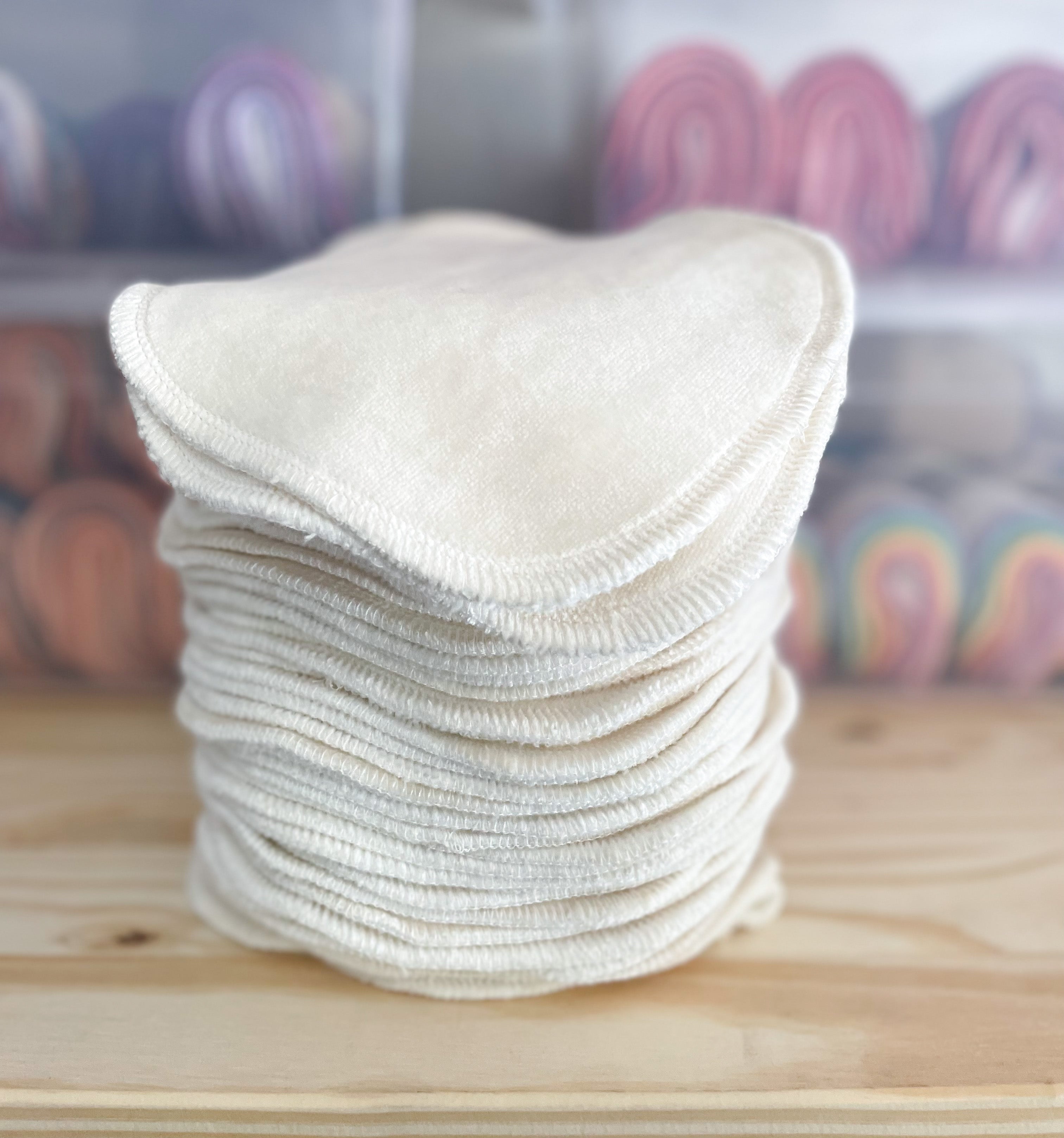 Natural/ Undyed | 6-pack | Organic Cotton/Bamboo Wipes