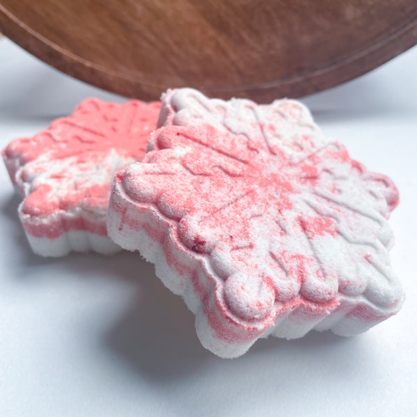 Candy Cane Snowflake | Bath Bomb |  with goat milk and ecoglitter | 4.5 ounce