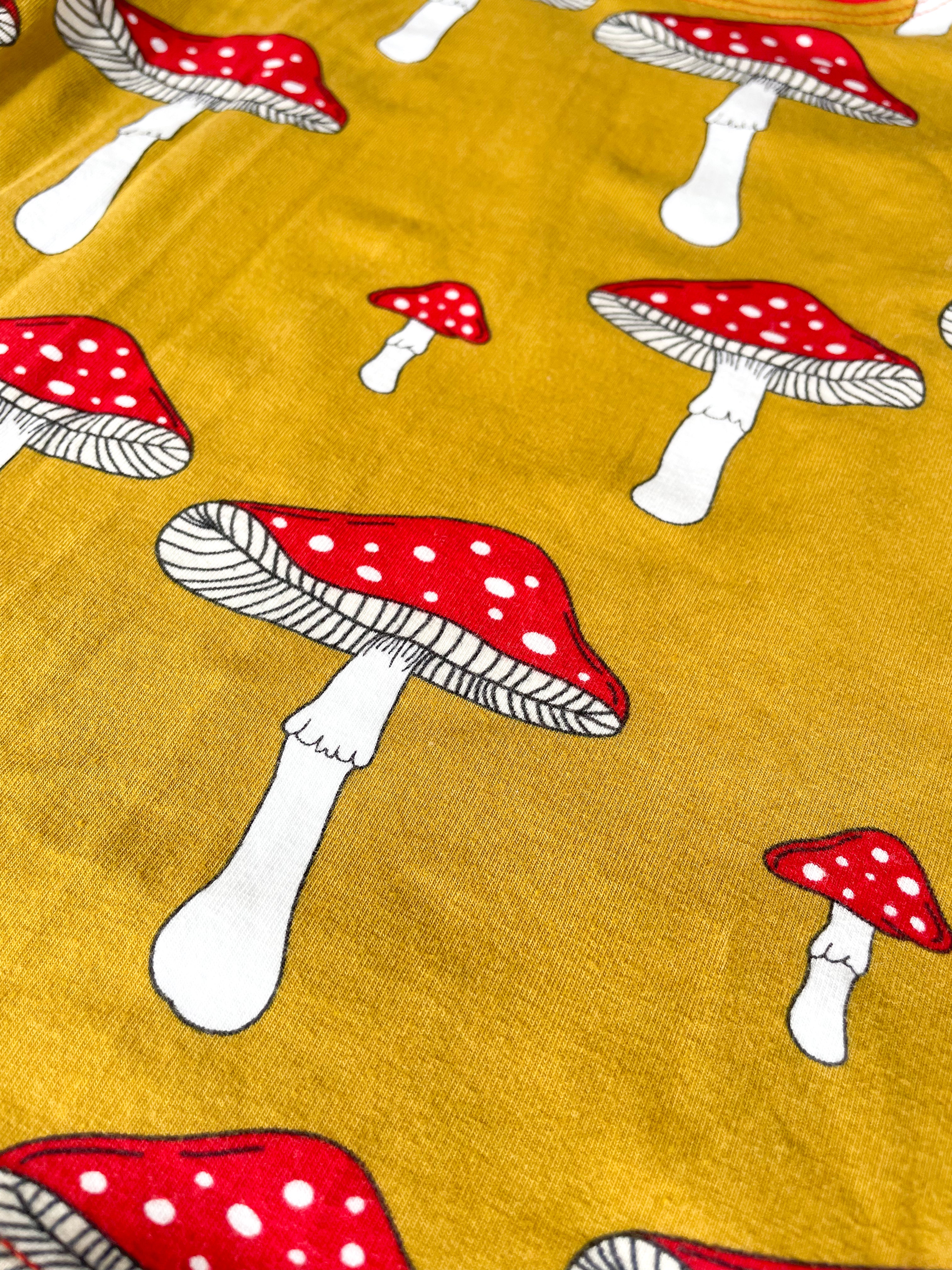 Mushrooms Raglan tee, organic cotton