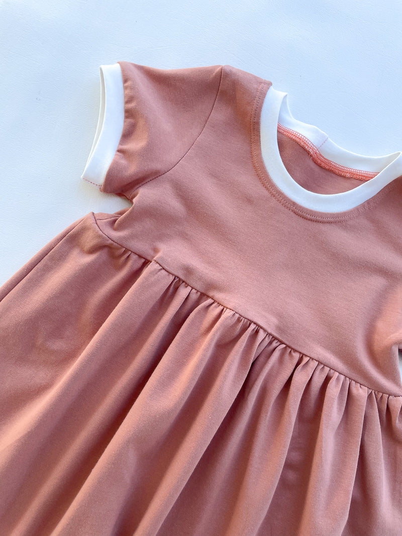 Terracotta 🪴 Two-Tone Play Dress | Made with Organic Cotton *ships in 1-2 weeks*