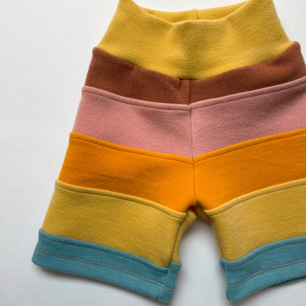 Crazy Striped Wool Shorts, Desert Boho