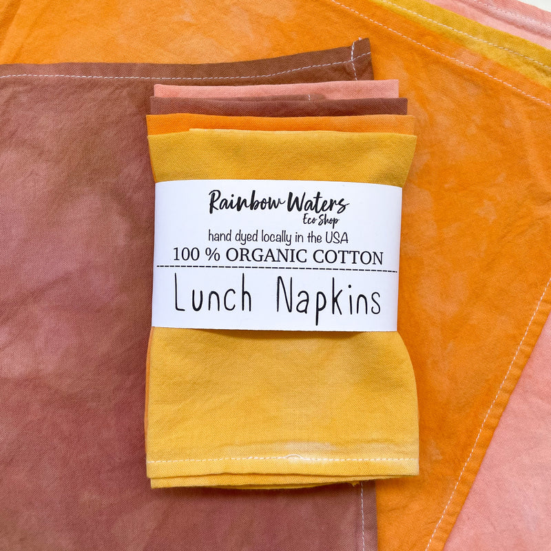4-pack Lunch Napkins | Hand Dyed | Organic Cotton | 2 color choices