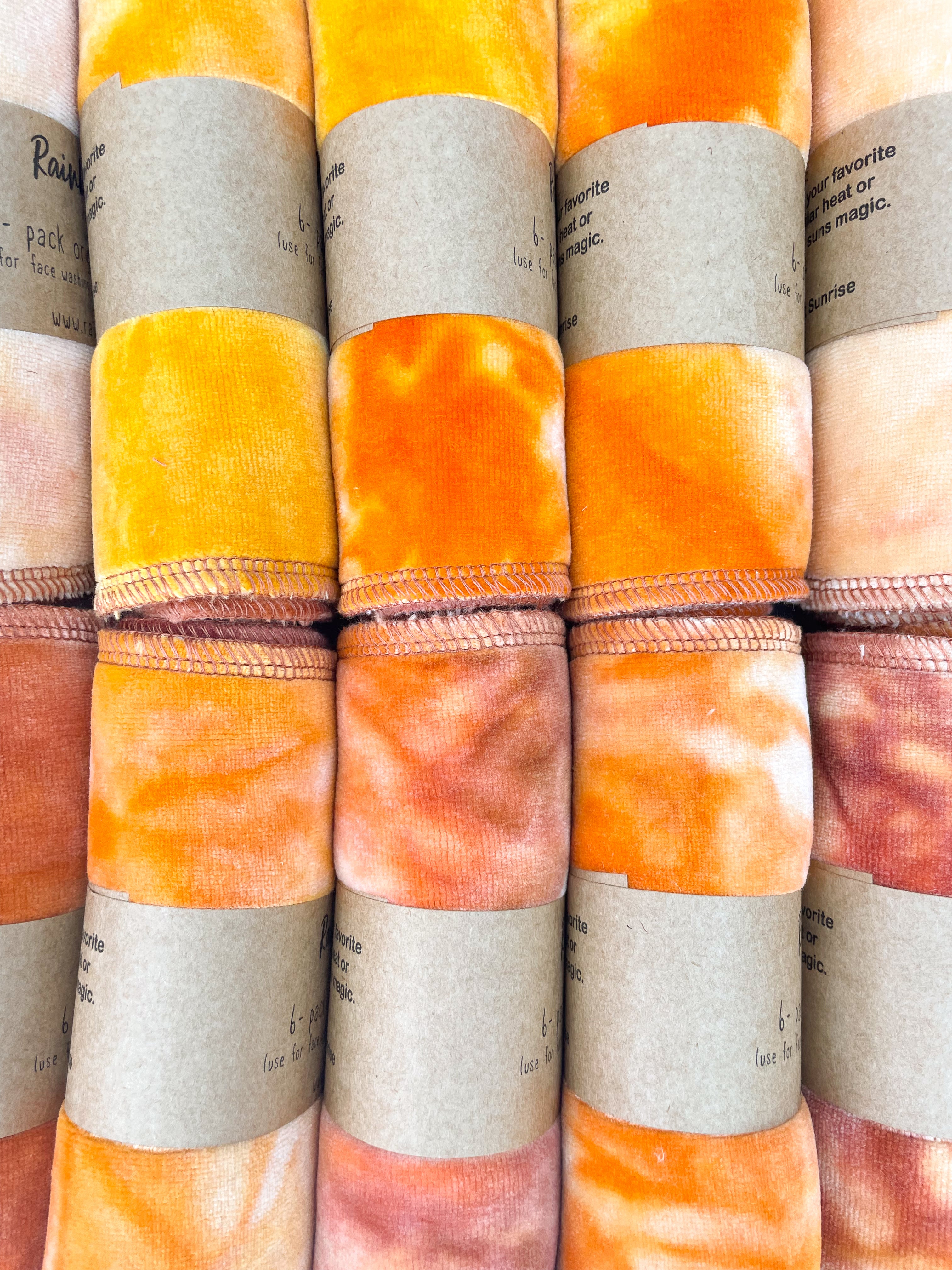 Desert Sunrise | 6-pack Reusable Cloth Wipes | Organic Cotton/Bamboo Blend