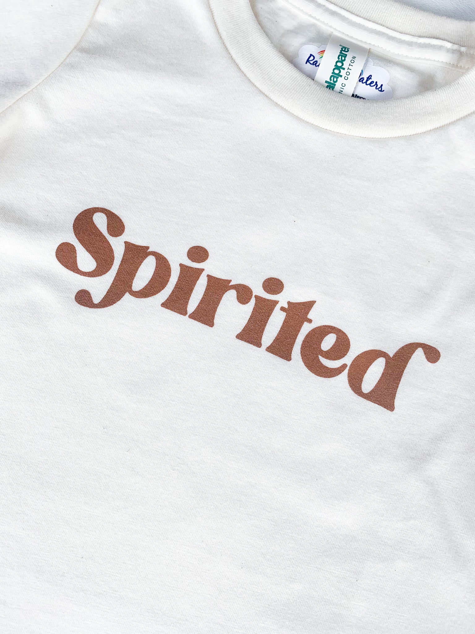 Spirited, screen printed Organic Cotton Tee