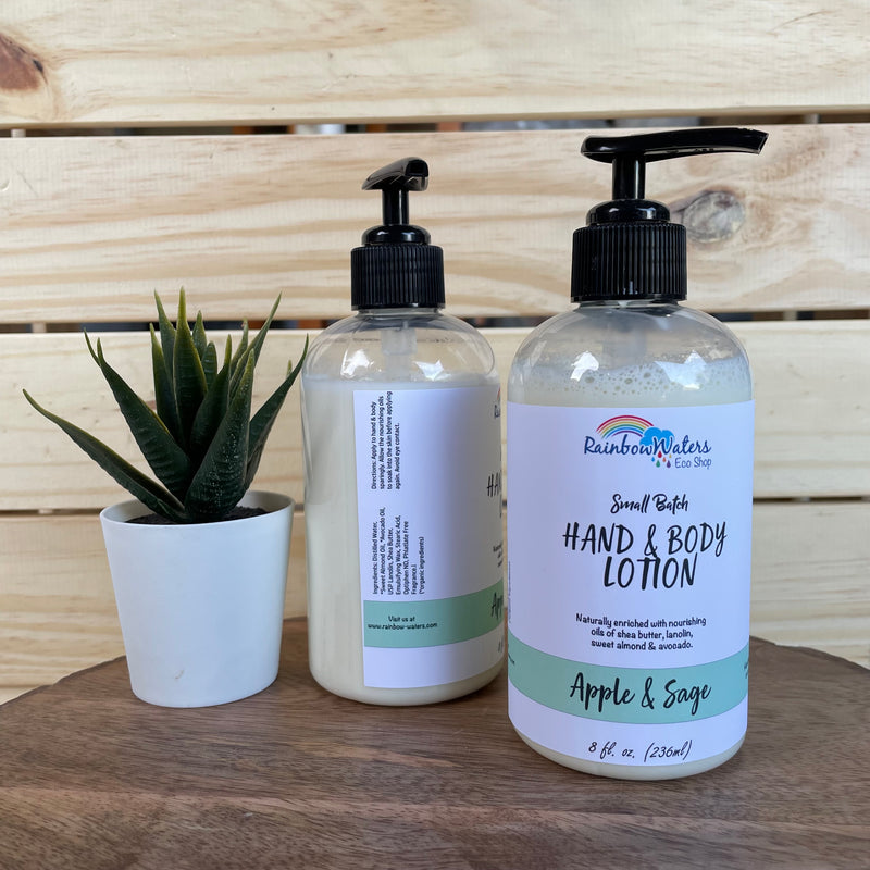 Apple & Sage Handcrafted Lotion, with body nourishing oils