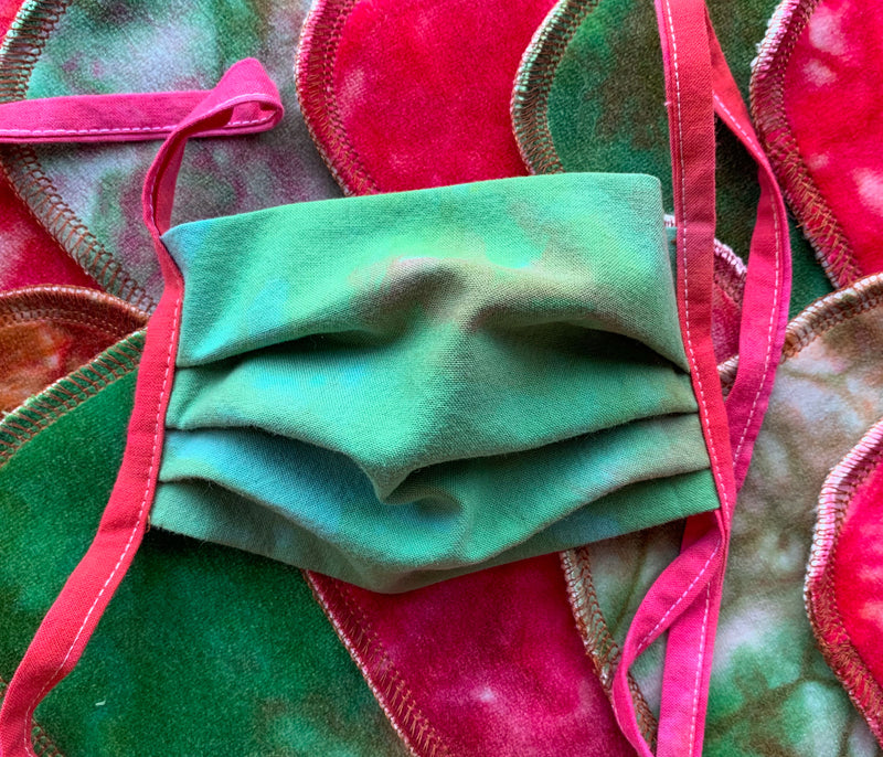 Premium, Organic cotton, Dragon Tie Dye, Petite/Teen Face Mask, with ties or elastic