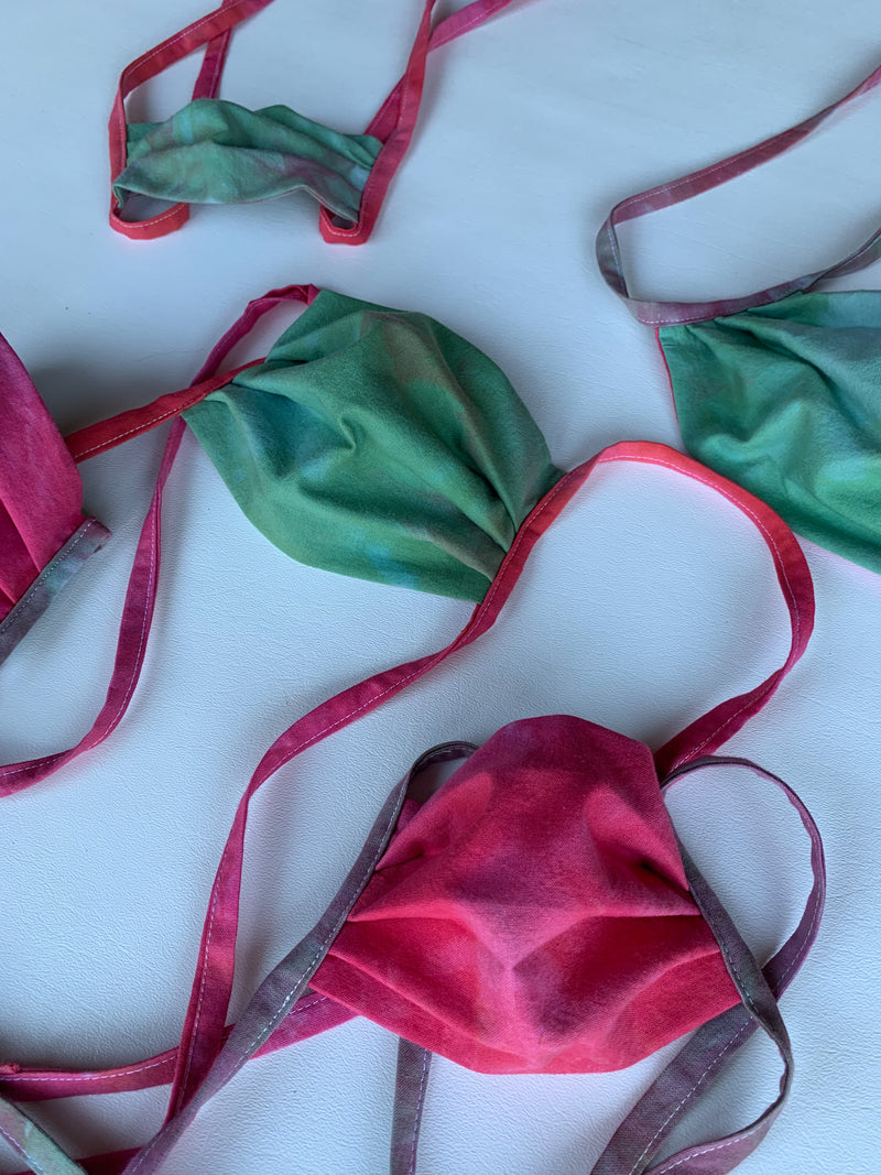 Premium, Organic cotton, Dragon Tie Dye, Petite/Teen Face Mask, with ties or elastic