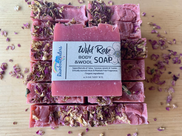 Wild Rose, Handcrafted Wool & Body Soap Bar