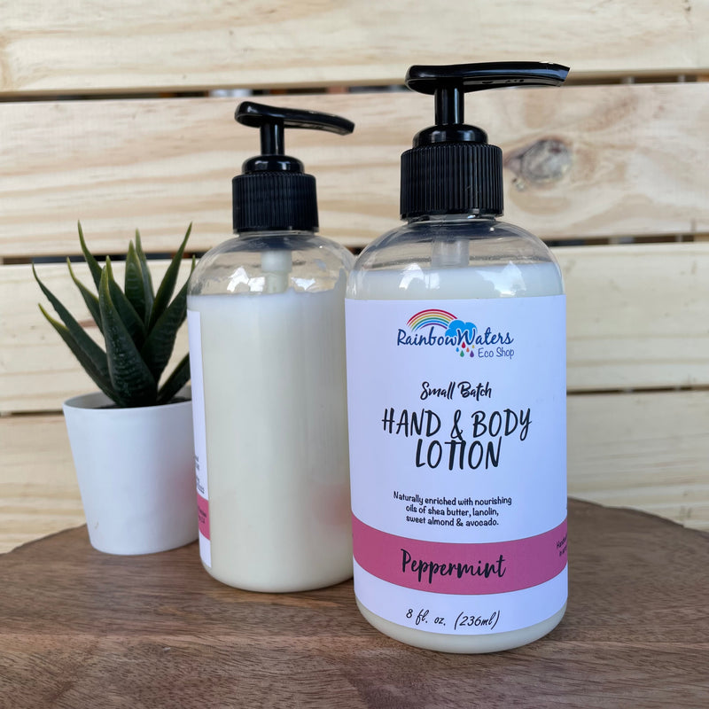 Peppermint Handcrafted Lotion, with body nourishing oils