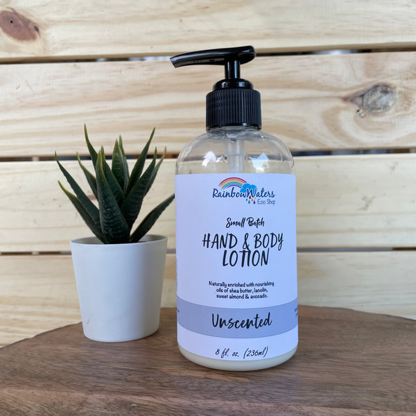 Unscented Handcrafted Lotion, with body nourishing oils